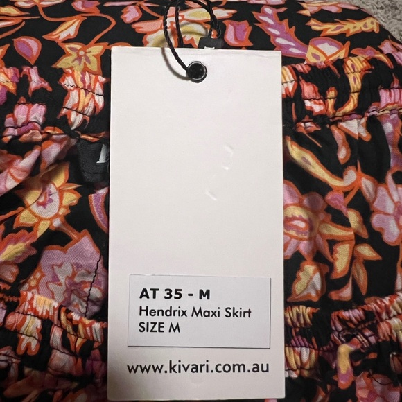 Kivari Pink and Black Floral Maxi Skirt - Picture 3 of 3